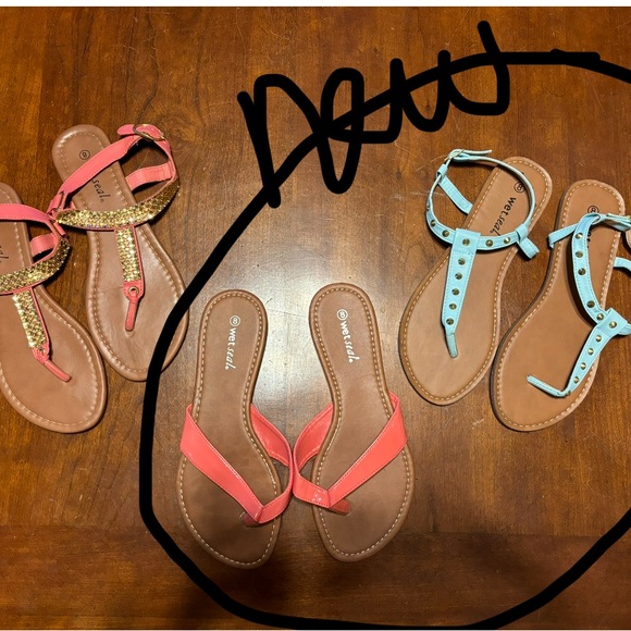 Wet seal sandals two are new one is lightly used - Picture 2 of 2